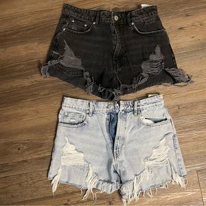ZARA fringed high rise shorts
